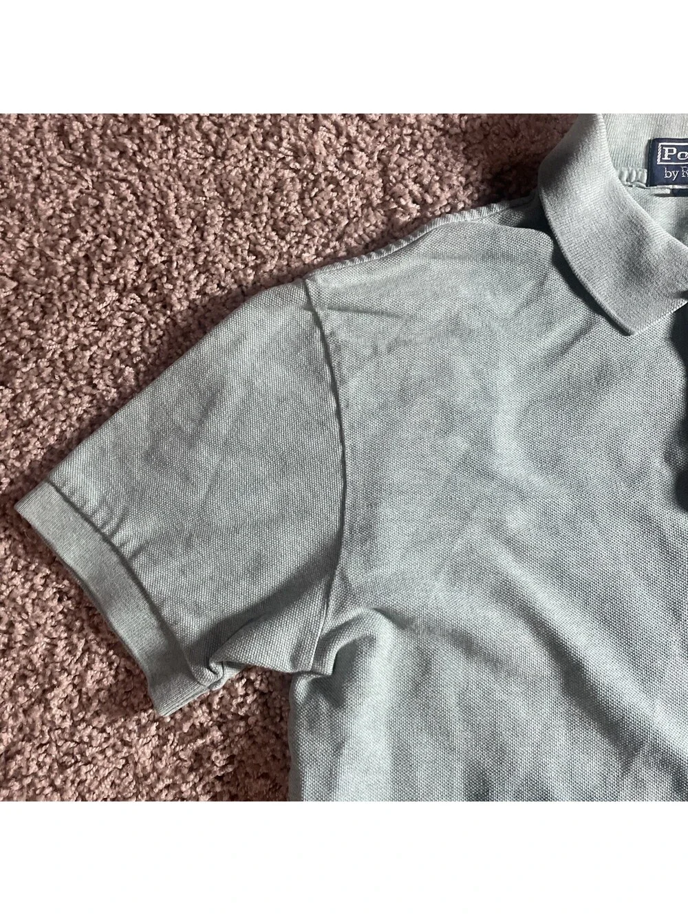 Polo By Ralph Lauren Y2K Men’s Small short sleeve Shirt Cotton Green/Orange Pony